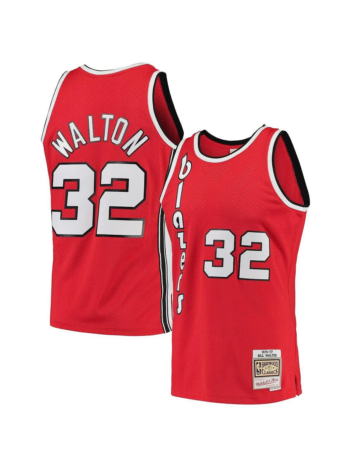 Мужская футболка Bill Walton Red Portland Trail Blazers 1976-77 Hardwood Classics Swingman Player — изображение 1 из 3