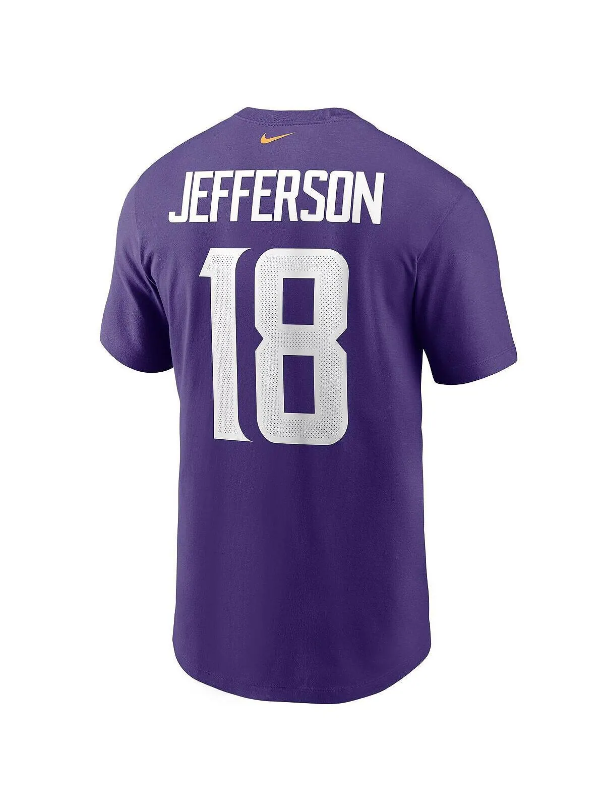 Мужская фиолетовая футболка Justin Jefferson Minnesota Vikings с именем и номером игрока Nike — изображение 3 из 3
