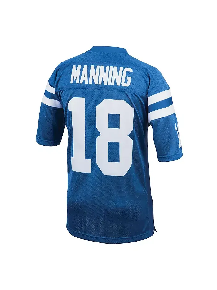 Мужская аутентичная ретро-джерси Peyton Manning в королевском цвете Indianapolis Colts 1998 года — изображение 3 из 3