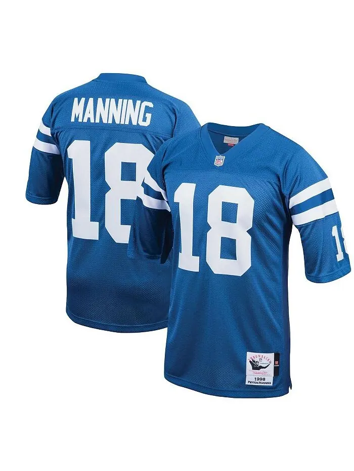 Мужская футболка для пенсионера Peyton Manning Royal Indianapolis Colts 1998 года выпуска Mitchell