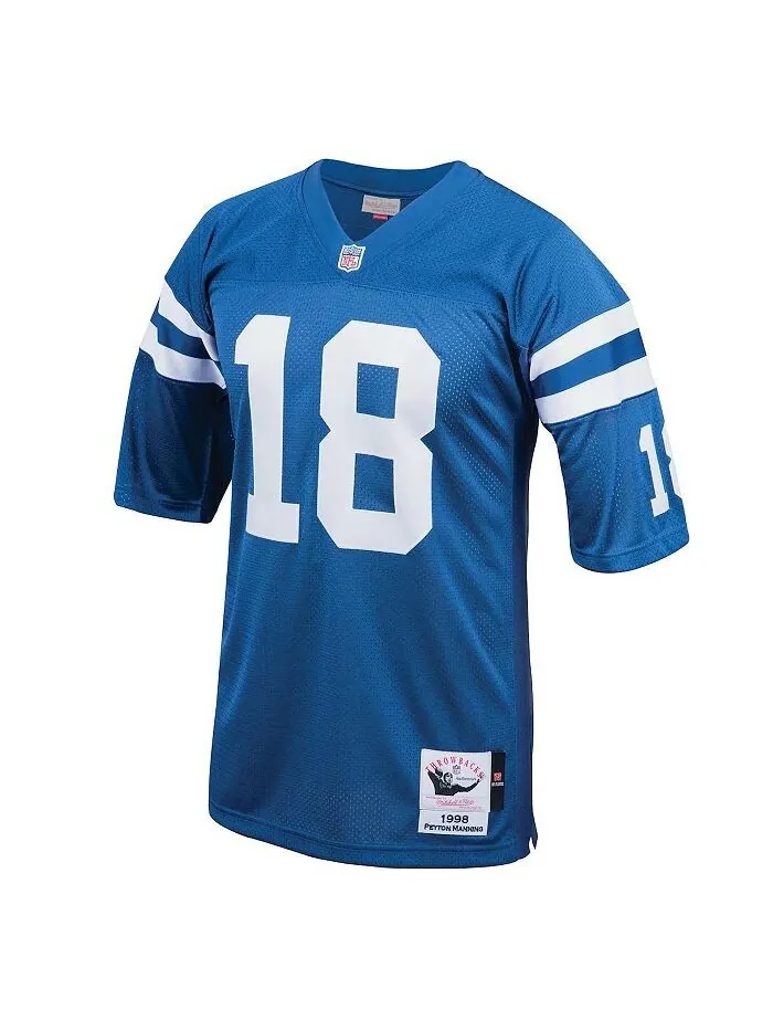 Мужская футболка для пенсионера Peyton Manning Royal Indianapolis Colts 1998 года выпуска Mitchell — изображение 2 из 3