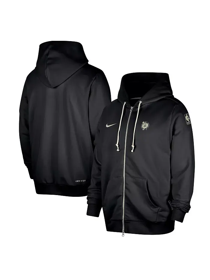Мужская черная худи-куртка Boston Celtics Authentic Standard Issue на молнии Nike — изображение 1 из 3