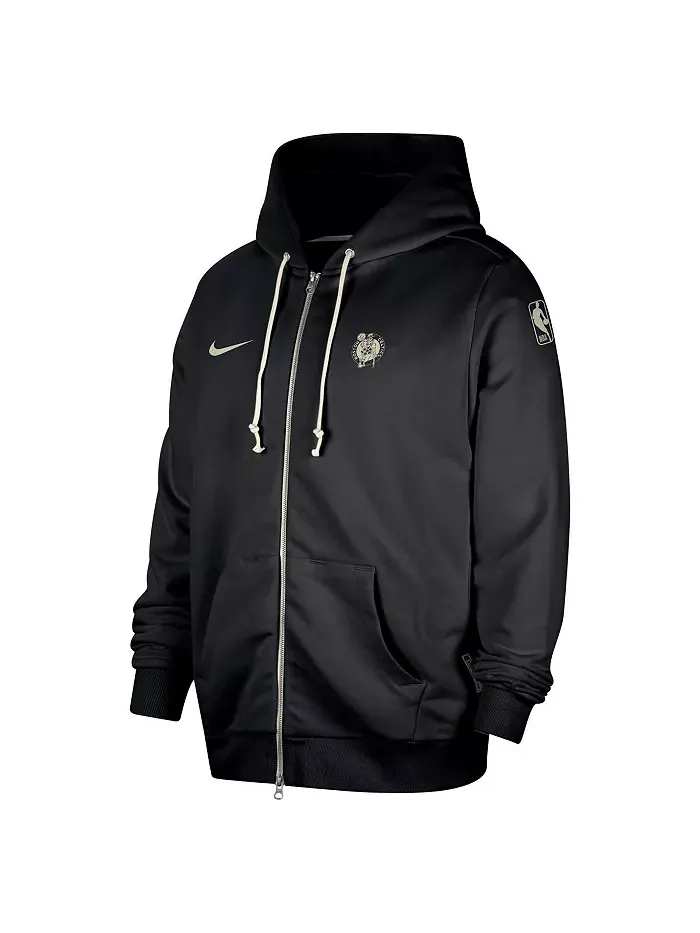Мужская черная худи-куртка Boston Celtics Authentic Standard Issue на молнии Nike — изображение 2 из 3