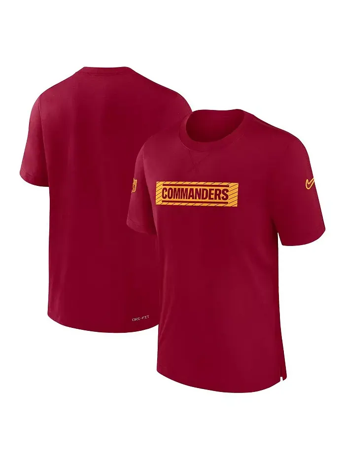 Мужская бордовая футболка Washington Commanders Sideline Player Performance Nike — изображение 1 из 3