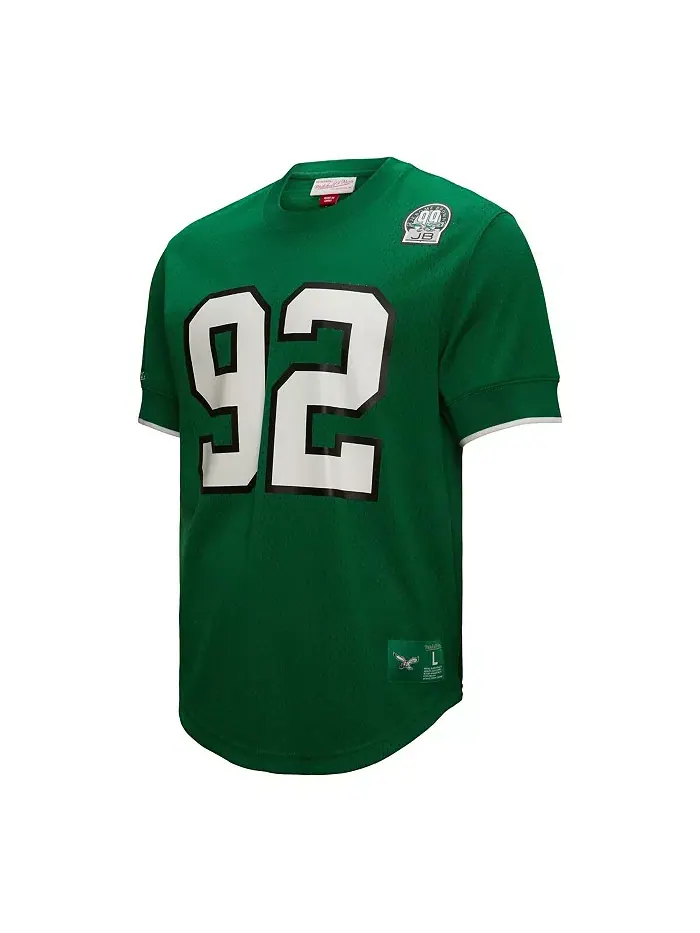Мужская футболка с сеткой Reggie White Kelly Green Philadelphia Eagles с именем и номером вышедшего — изображение 4 из 4