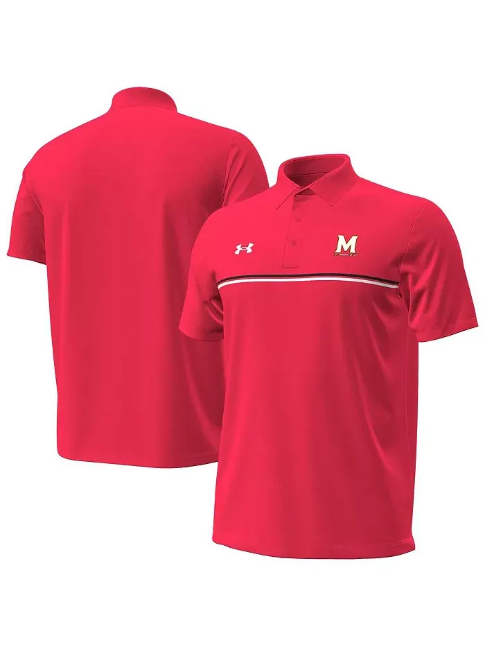 Мужская поло Maryland Terrapins Performance Drive с красной полосой на груди Under Armour