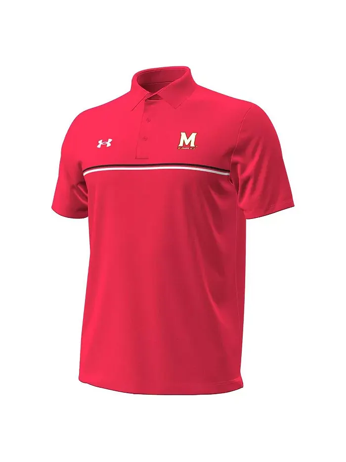 Мужская поло Maryland Terrapins Performance Drive с красной полосой на груди Under Armour — изображение 3 из 3