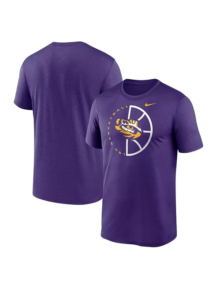 Мужская фиолетовая футболка LSU Tigers Legend Basketball Icon Performance Nike — изображение 1 из 3