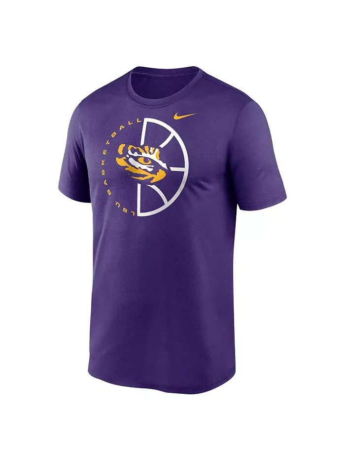Мужская фиолетовая футболка LSU Tigers Legend Basketball Icon Performance Nike — изображение 3 из 3