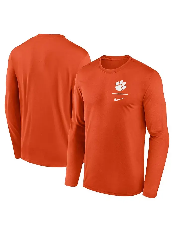 Мужская оранжевая футболка с длинным рукавом Clemson Tigers Primary Stack Legend Nike — изображение 1 из 3