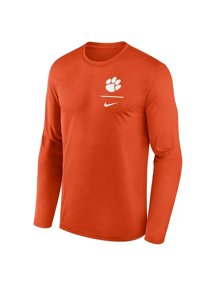 Мужская оранжевая футболка с длинным рукавом Clemson Tigers Primary Stack Legend Nike — изображение 2 из 3