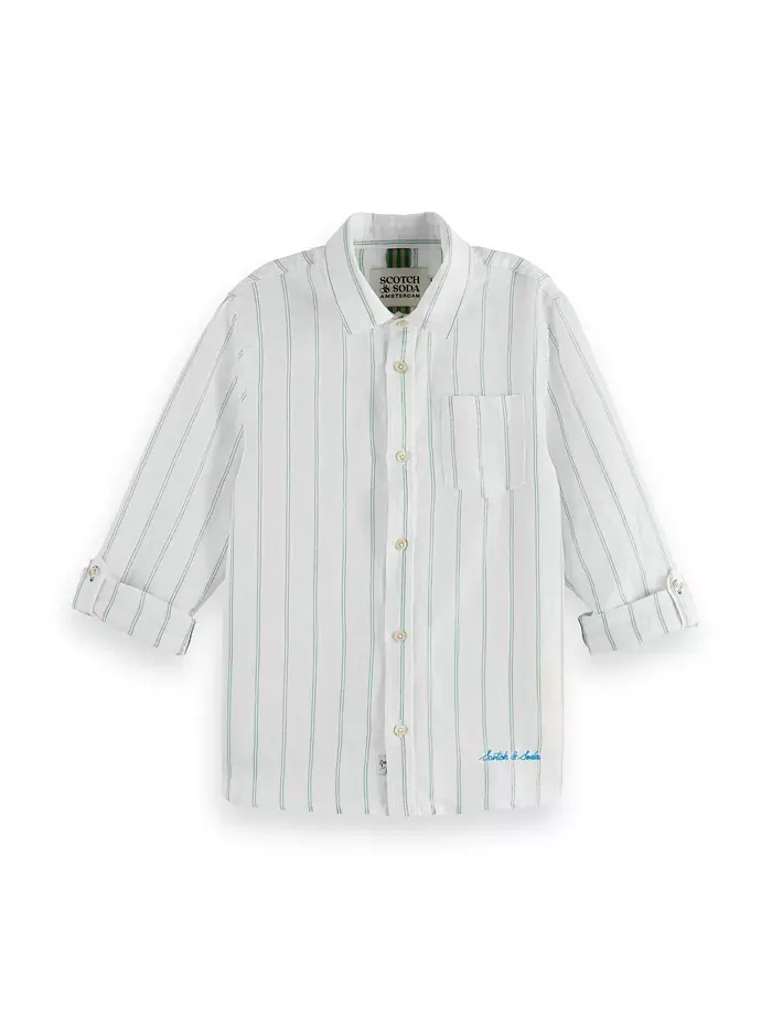 Рубашка с длинным рукавом из льняной смеси для мальчиков Little and Big Boys SCOTCH & SODA — изображение 1 из 1