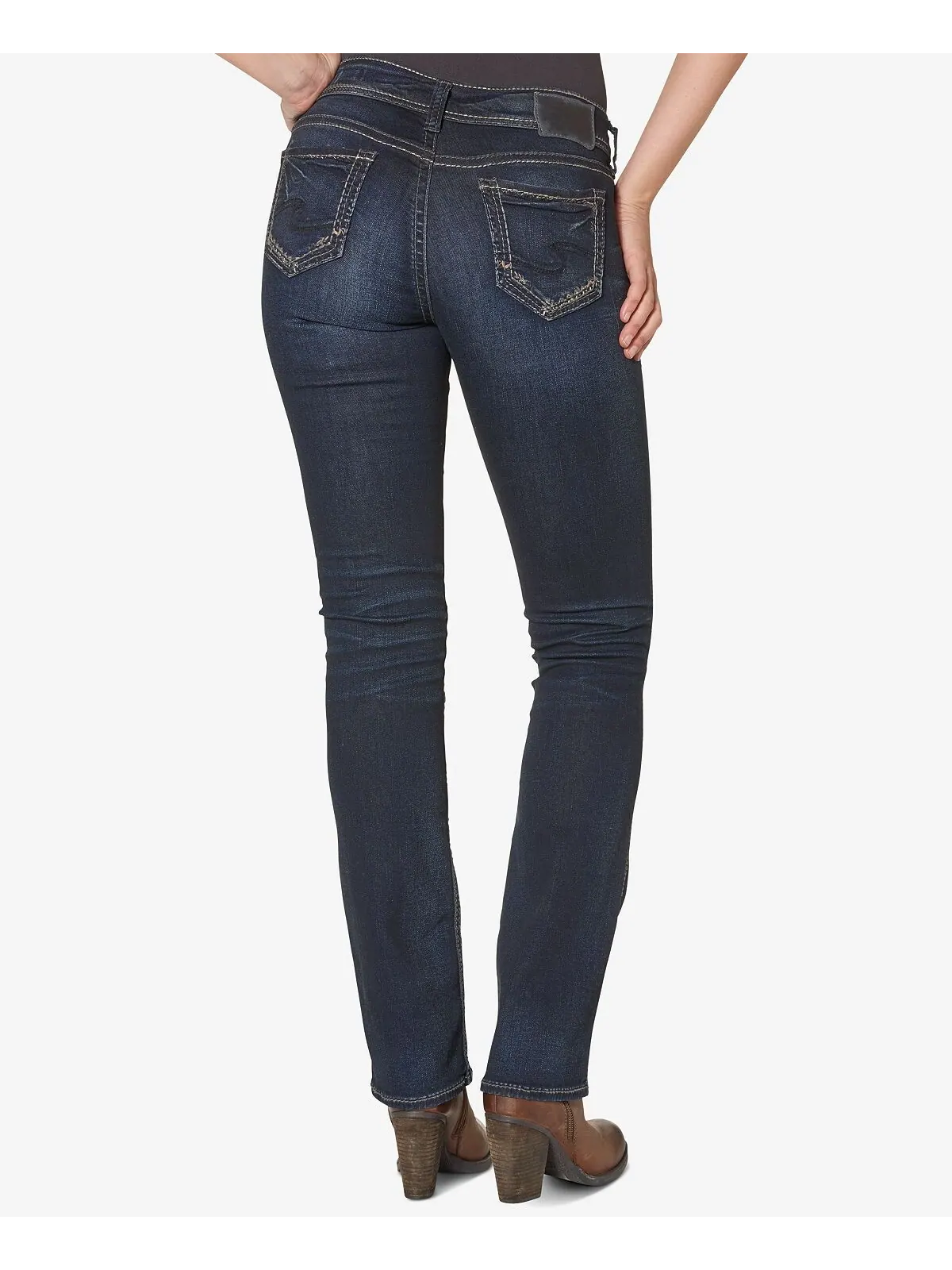Джинсы suki со средней посадкой curvy slim bootcut Silver Jeans Co. — изображение 2 из 5, синий
