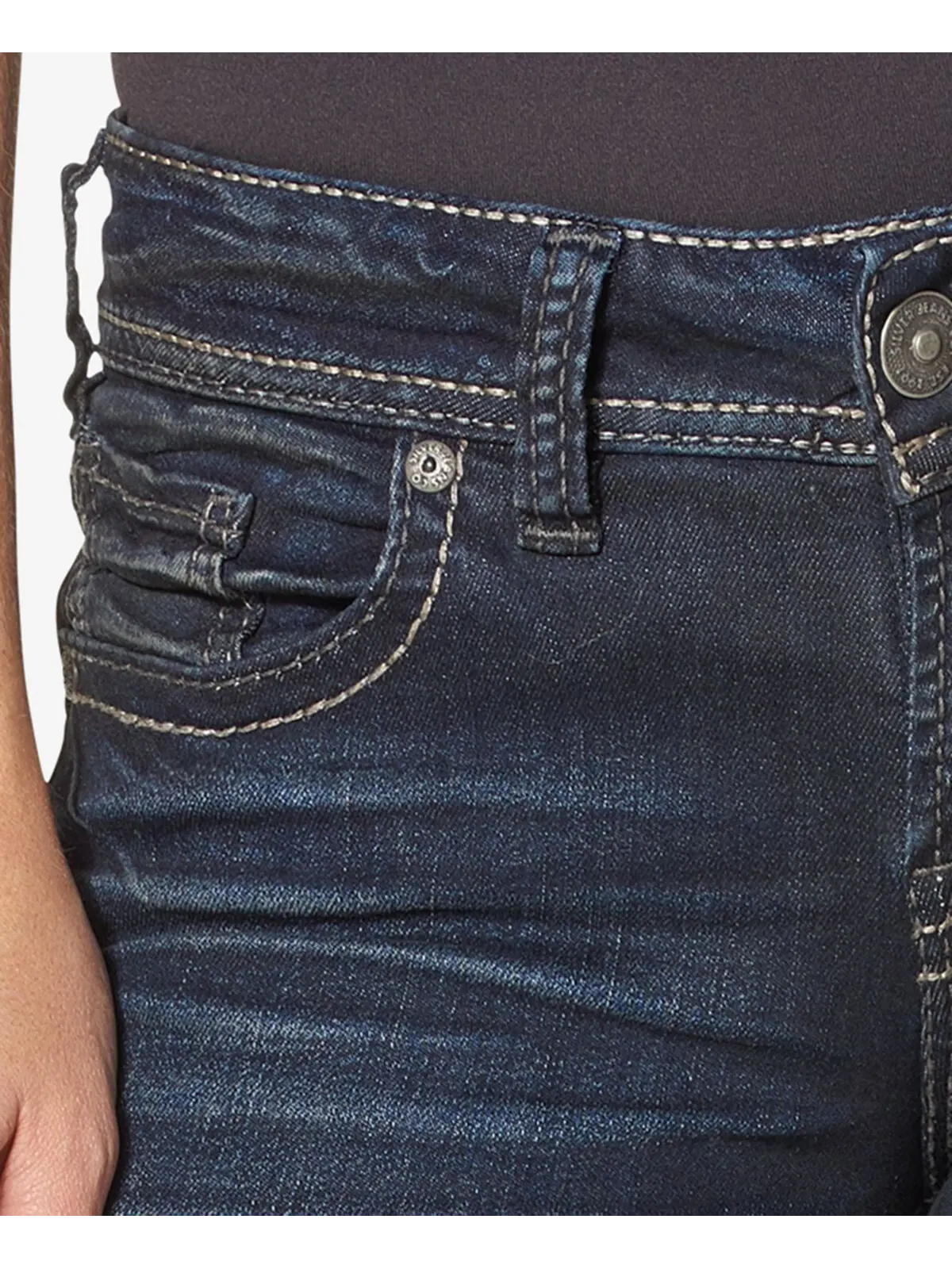 Джинсы suki со средней посадкой curvy slim bootcut Silver Jeans Co. — изображение 3 из 5, синий