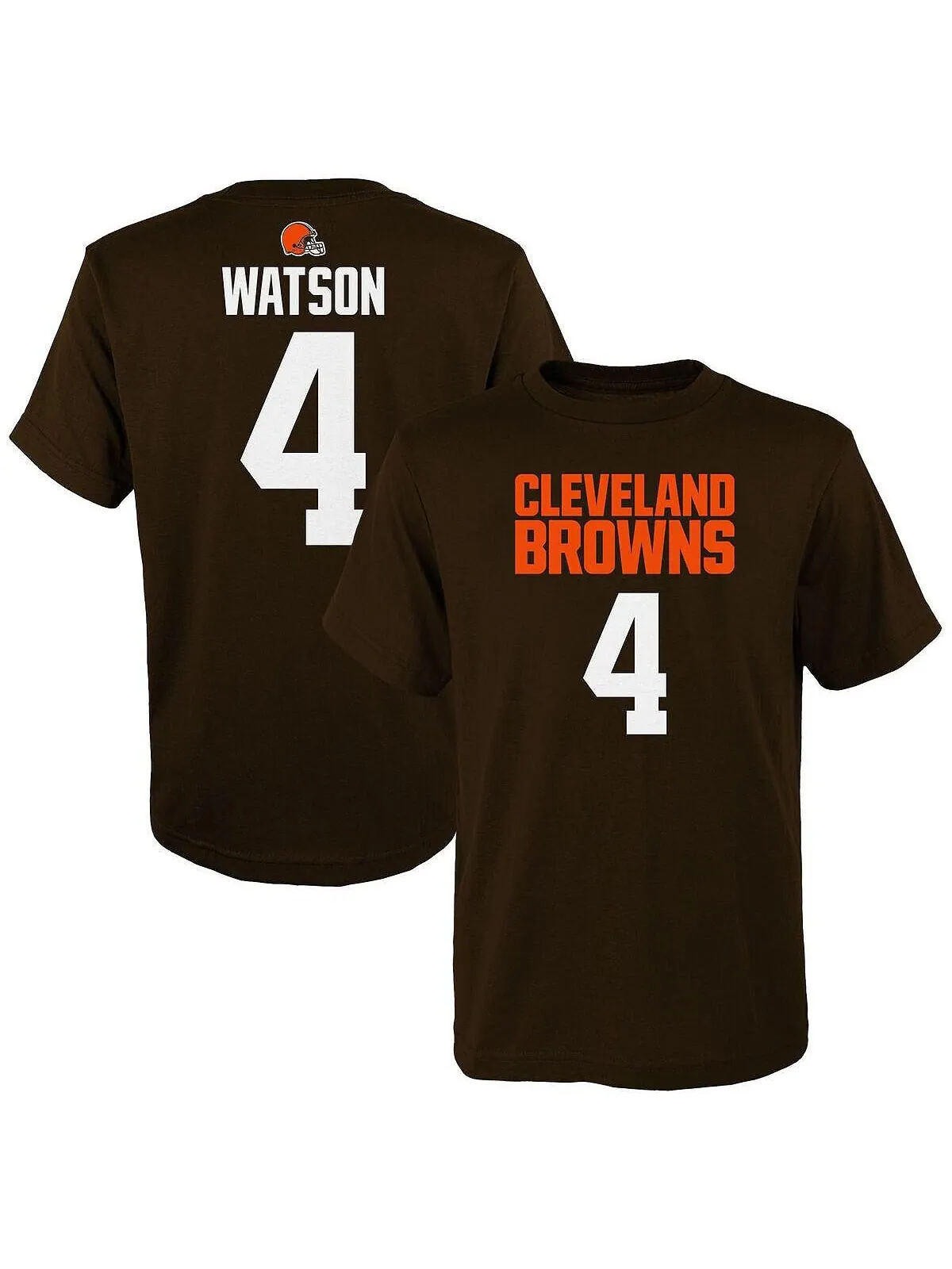Футболка Big Boys Deshaun Watson Brown Cleveland Browns Mainliner с именем и номером игрока — изображение 1 из 2, коричневый