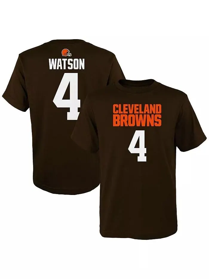 Футболка Big Boys Deshaun Watson Brown Cleveland Browns Mainliner с именем и номером игрока — изображение 1 из 2