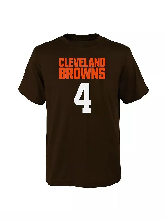 Футболка Big Boys Deshaun Watson Brown Cleveland Browns Mainliner с именем и номером игрока — изображение 2 из 2