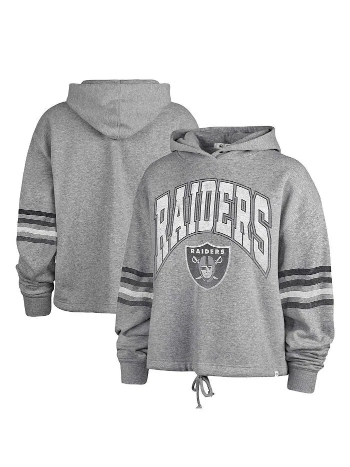 Женский пуловер с капюшоном Heather Grey Las Vegas Raiders Upland Bennett '47 Brand