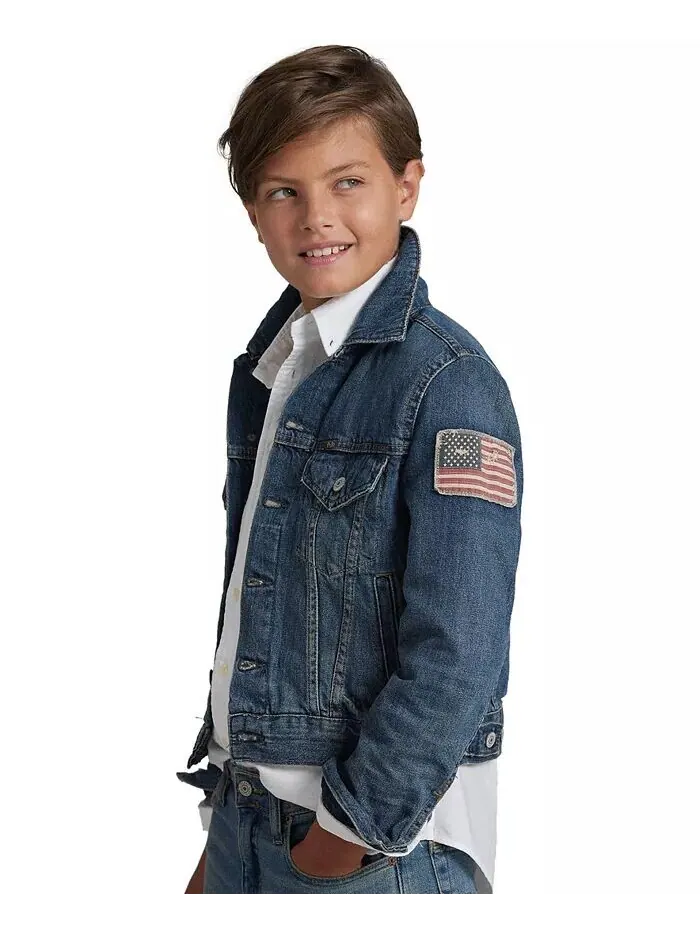 Джинсовая хлопковая куртка для мальчиков Big Boys Polo Ralph Lauren — изображение 3 из 8