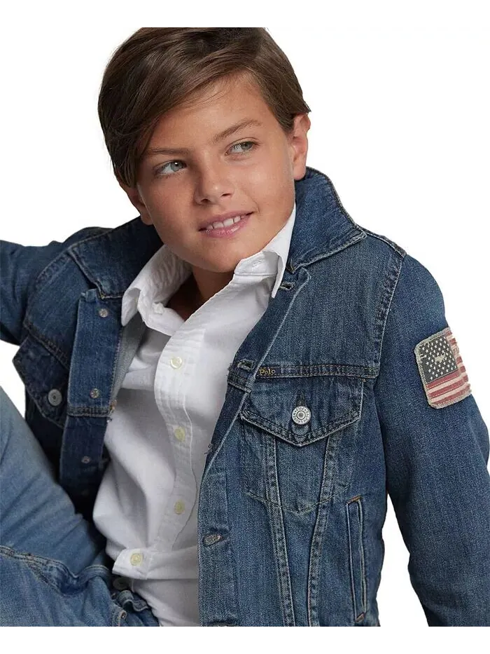 Джинсовая хлопковая куртка для мальчиков Big Boys Polo Ralph Lauren — изображение 4 из 8
