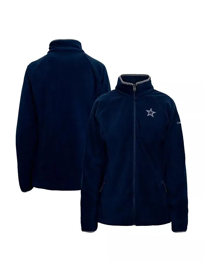 Женская флисовая куртка-реглан с застежкой-молнией Navy Dallas Cowboys Give and Go III Columbia — изображение 1 из 3