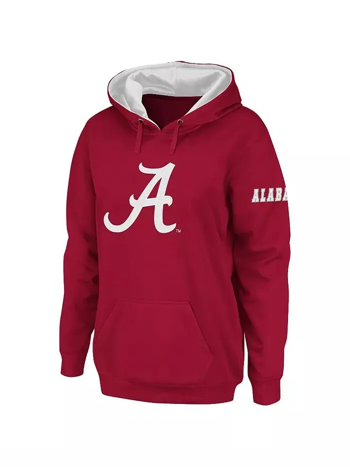 Женская толстовка с капюшоном Crimson Alabama Crimson Tide с большим логотипом Stadium Athletic — изображение 1 из 3