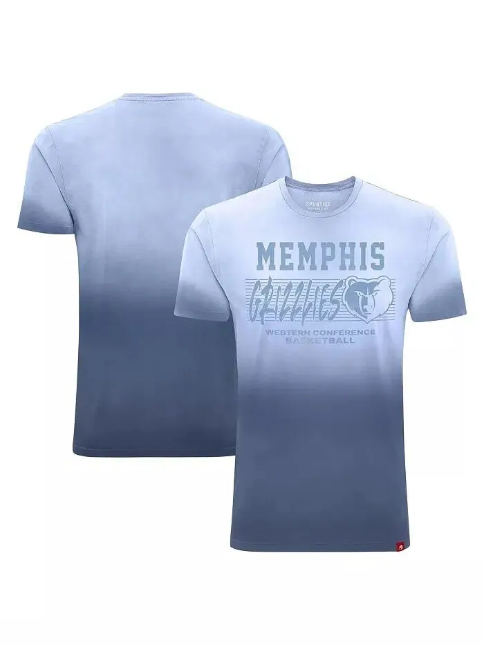Футболка Navy Memphis Grizzlies Bingham Sun-Fade для мужчин и женщин Sportiqe