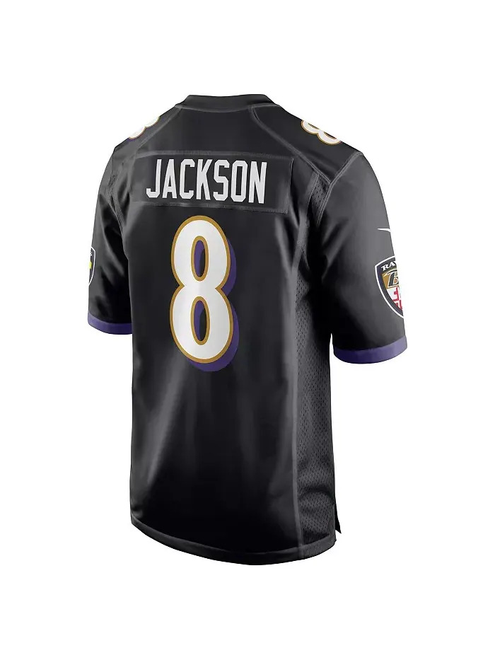 Мужская игровая футболка Lamar Jackson черного цвета Baltimore Ravens (альтернативная версия) Nike — изображение 2 из 5