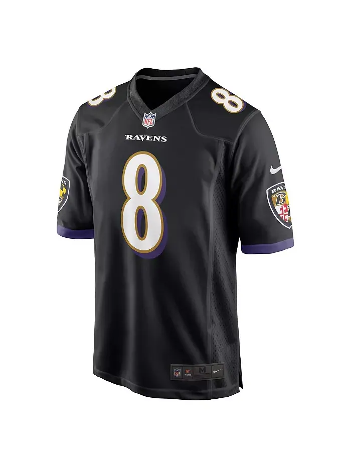 Мужская игровая футболка Lamar Jackson черного цвета Baltimore Ravens (альтернативная версия) Nike — изображение 3 из 5