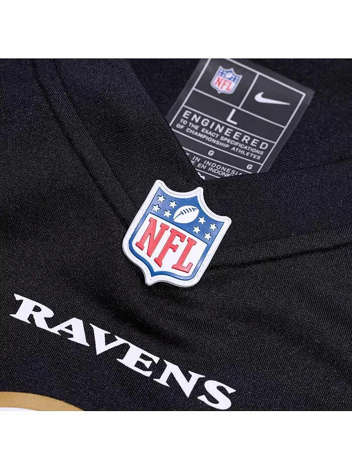 Мужская игровая футболка Lamar Jackson черного цвета Baltimore Ravens (альтернативная версия) Nike — изображение 4 из 5