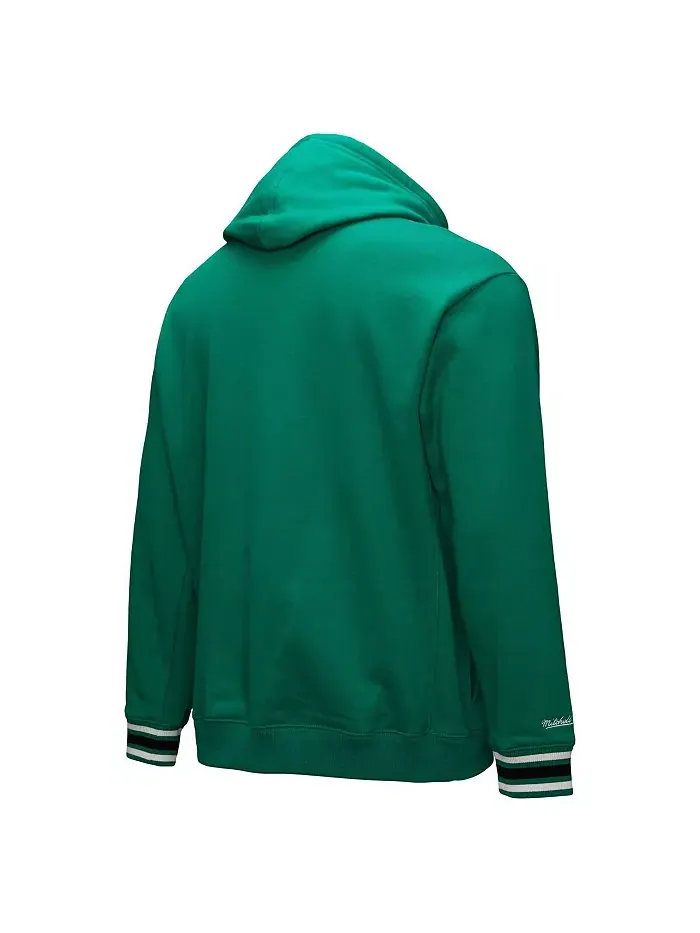 Мужская толстовка с капюшоном Kelly Green Boston Celtics Chainstitch Applique Vintage Heavyweight — изображение 4 из 5