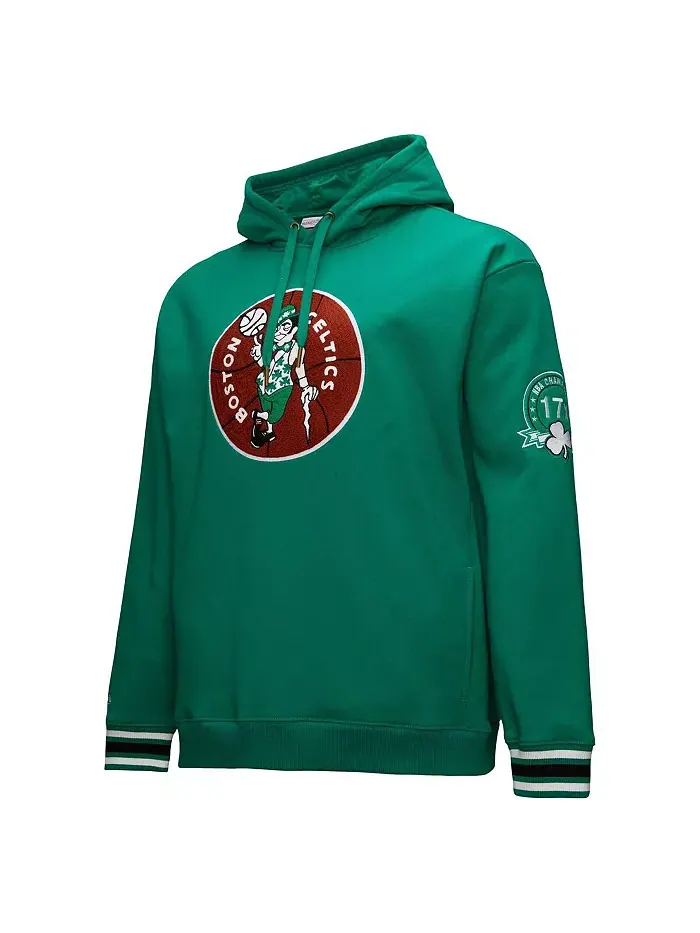 Мужская толстовка с капюшоном Kelly Green Boston Celtics Chainstitch Applique Vintage Heavyweight — изображение 5 из 5