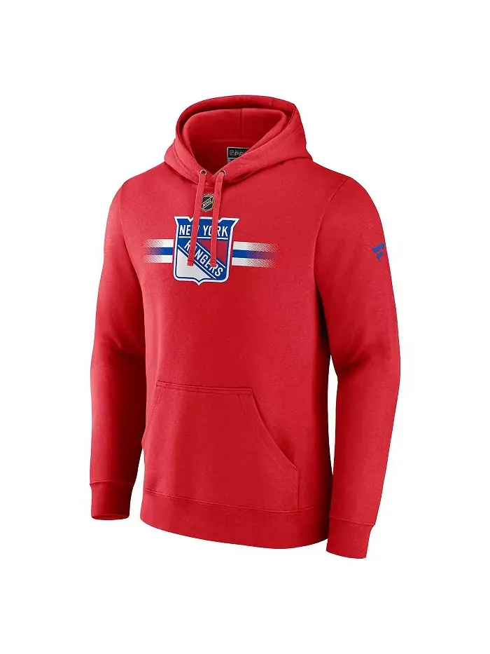 Мужская красная толстовка с капюшоном New York Rangers Authentic Pro Secondary Pullover Hoodie — изображение 2 из 3