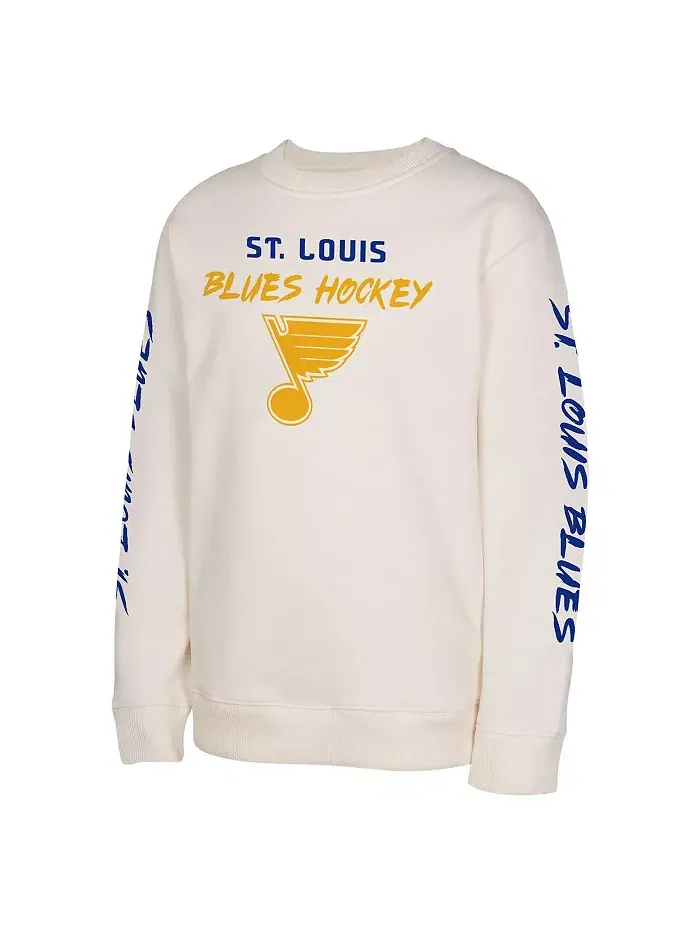 Большие мальчики и девочки кремовый свитшот с капюшоном St. Louis Blues Star Power Outerstuff — изображение 3 из 3