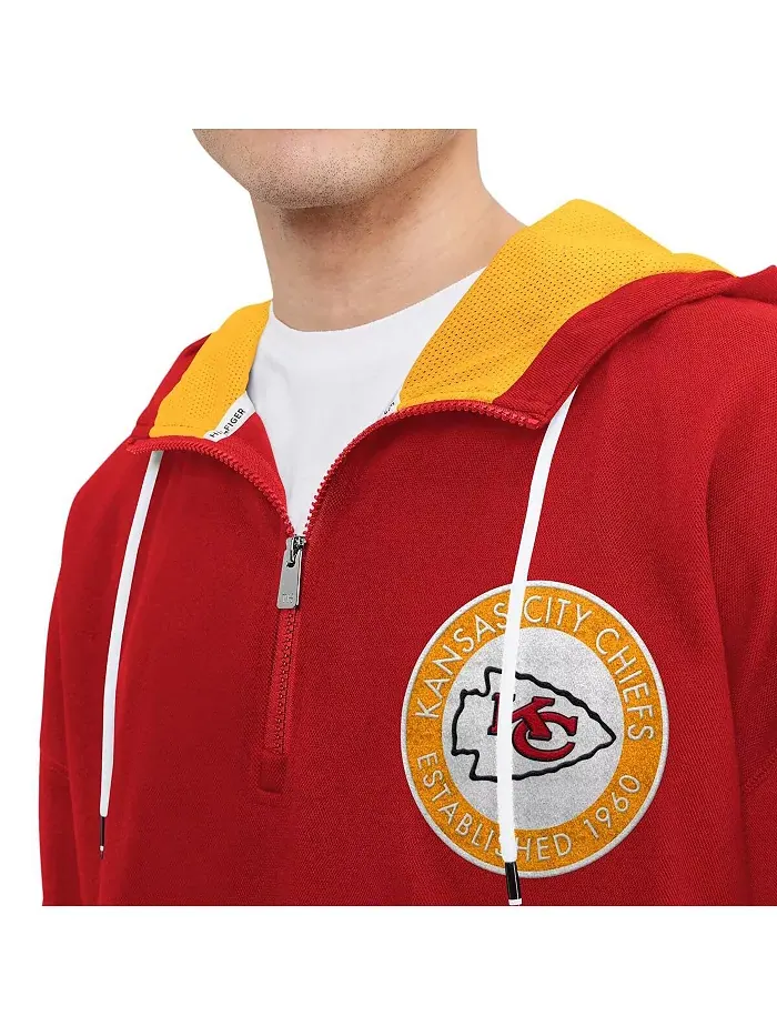 Мужская красная толстовка Aaron с молнией на четверть Kansas City Chiefs Tommy Hilfiger — изображение 3 из 3
