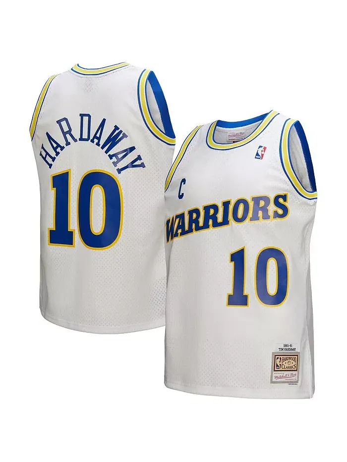 Мужская майка Tim Hardaway White Golden State Warriors Hardwood Classics 1990/91 Swingman Mitchell — изображение 1 из 5