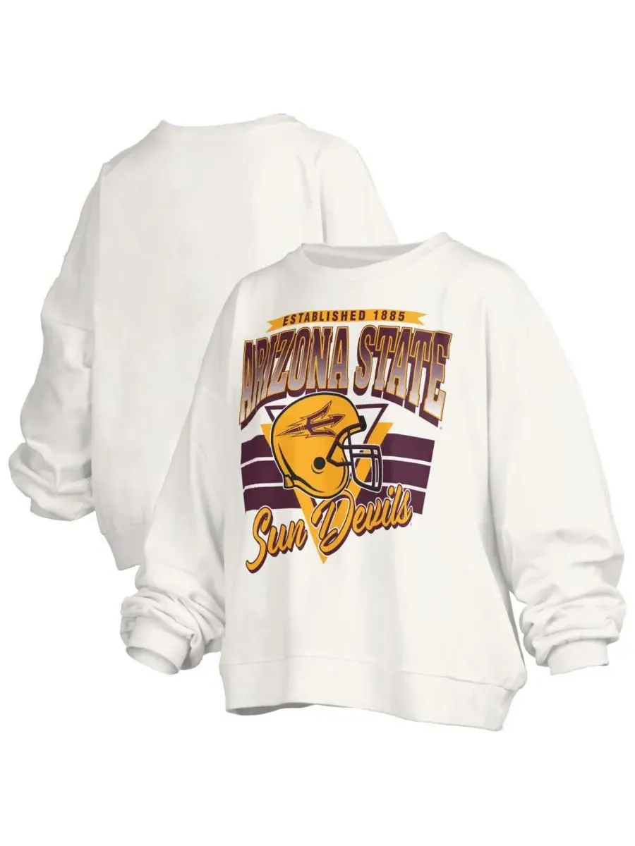 Pressbox Женская белая толстовка-пуловер Arizona State Sun Devils Oversized Janice Retro — изображение 1 из 3, белый
