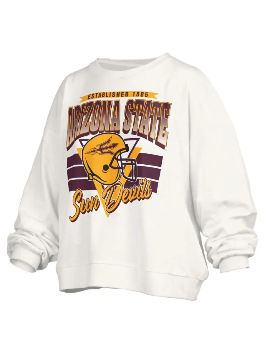 Pressbox Женская белая толстовка-пуловер Arizona State Sun Devils Oversized Janice Retro — изображение 3 из 3, белый