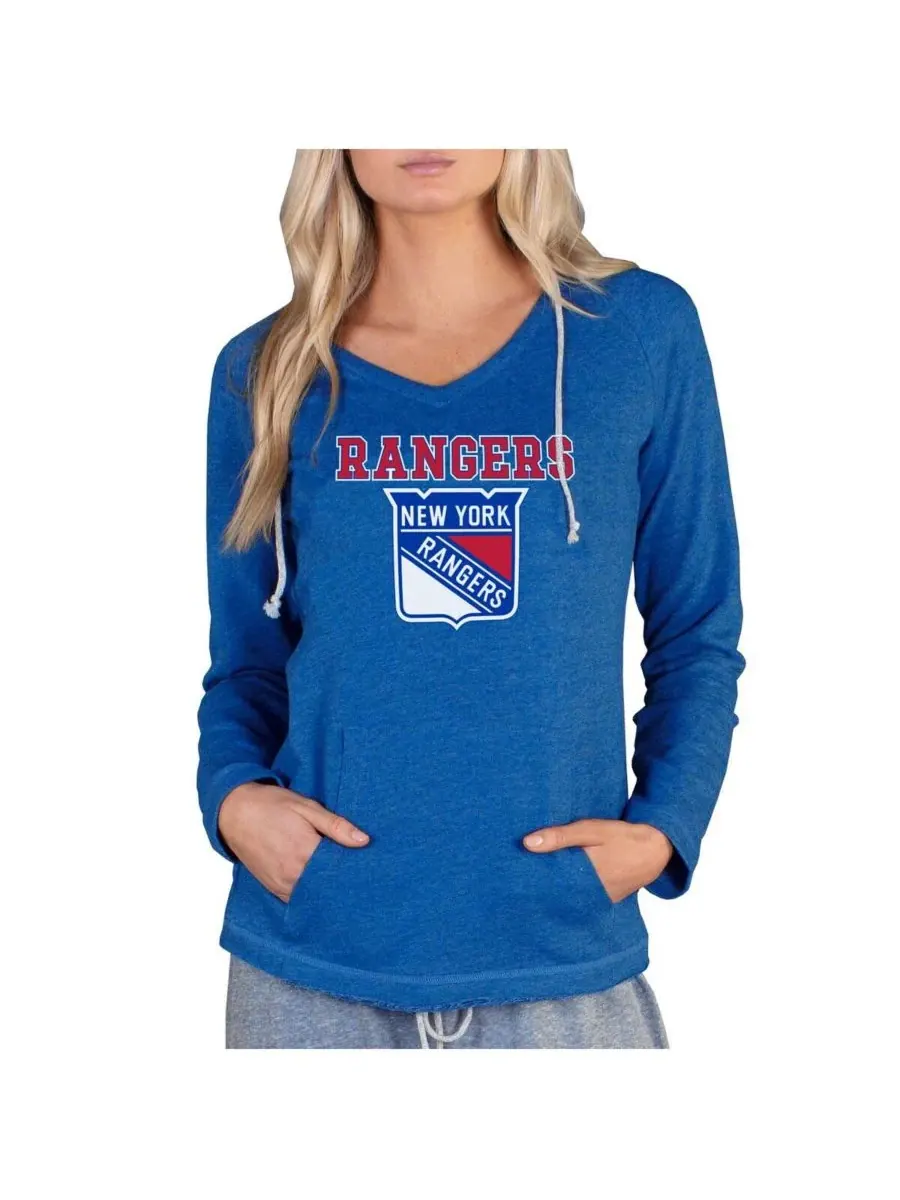Женская толстовка с длинными рукавами и капюшоном Royal New York Rangers Mainstream Terry Tri-Blend — изображение 1 из 1