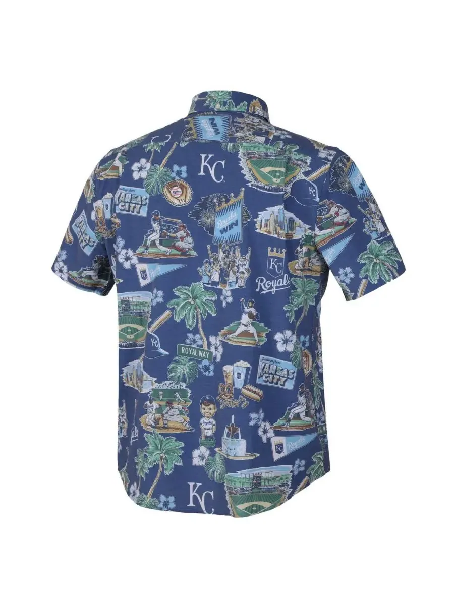 Мужская рубашка на пуговицах Royal Kansas City Royals Scenic Tri-Blend Reyn Spooner — изображение 3 из 3, королевский