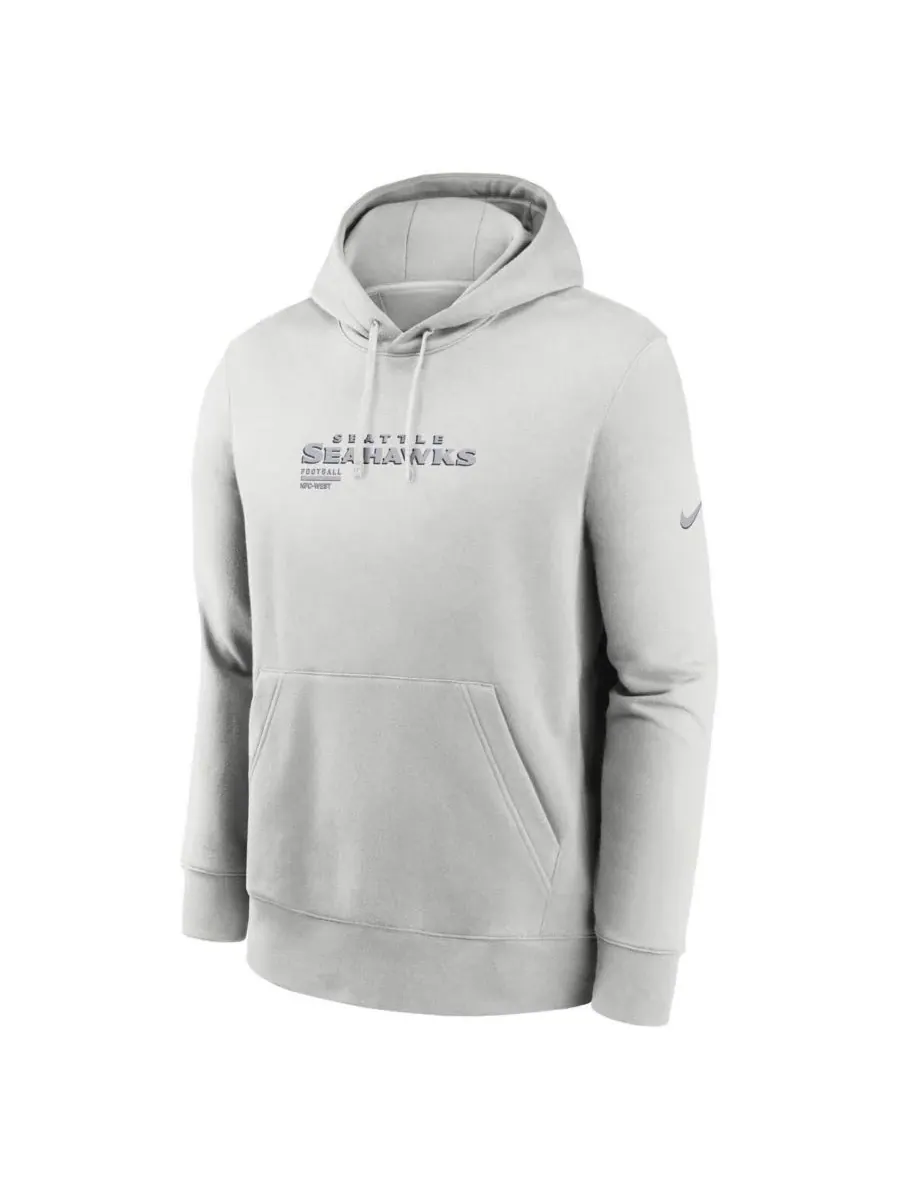 Nike Мужская серая толстовка Seattle Seahawks Edge Pack French Terry Club Pullover Hoodie — изображение 2 из 3, серый