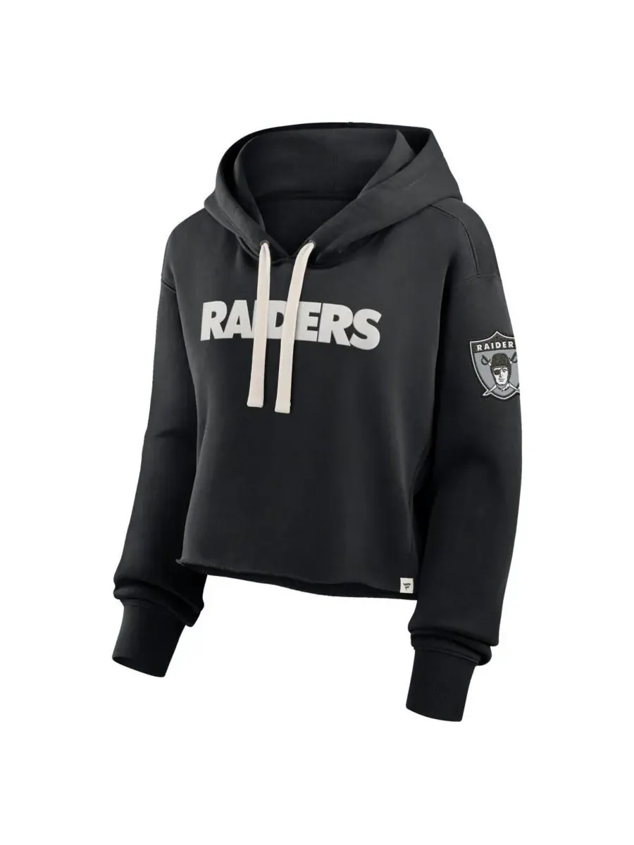 Fanatics Женская черная укороченная толстовка Las Vegas Raiders Oversized Hometown Heritage — изображение 2 из 3, черный