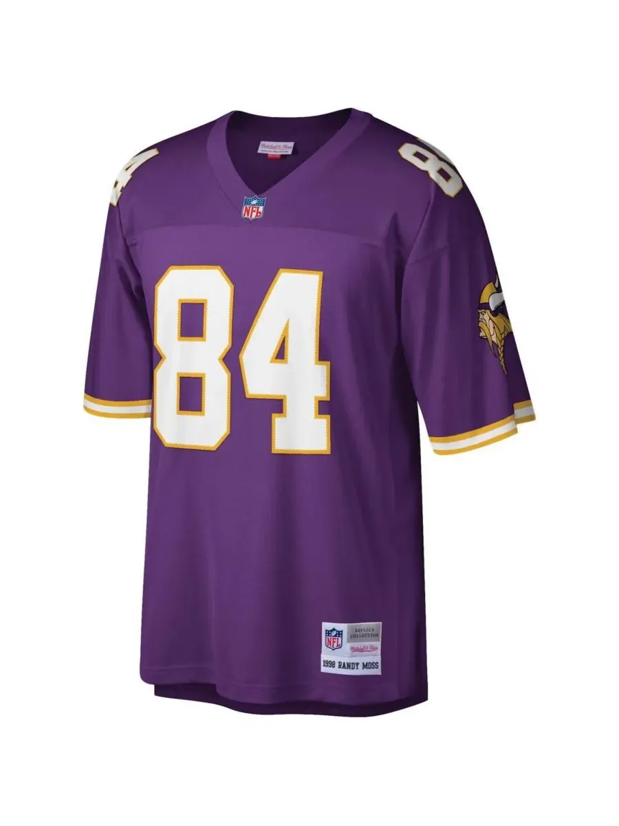Mitchell & Ness Мужская фиолетовая реплика футболки Рэнди Мосса из команды Minnesota Vikings Legacy — изображение 2 из 3