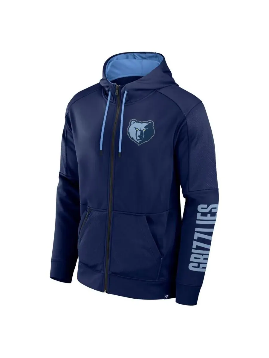Fanatics Мужская темно-синяя толстовка на молнии Memphis Grizzlies Baller Defender Performance — изображение 2 из 3