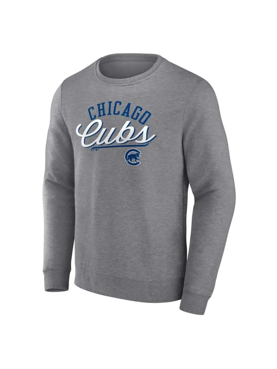 Fanatics Мужская толстовка-пуловер Simplicity цвета светло-серого меланжа с символикой Chicago Cubs — изображение 2 из 3