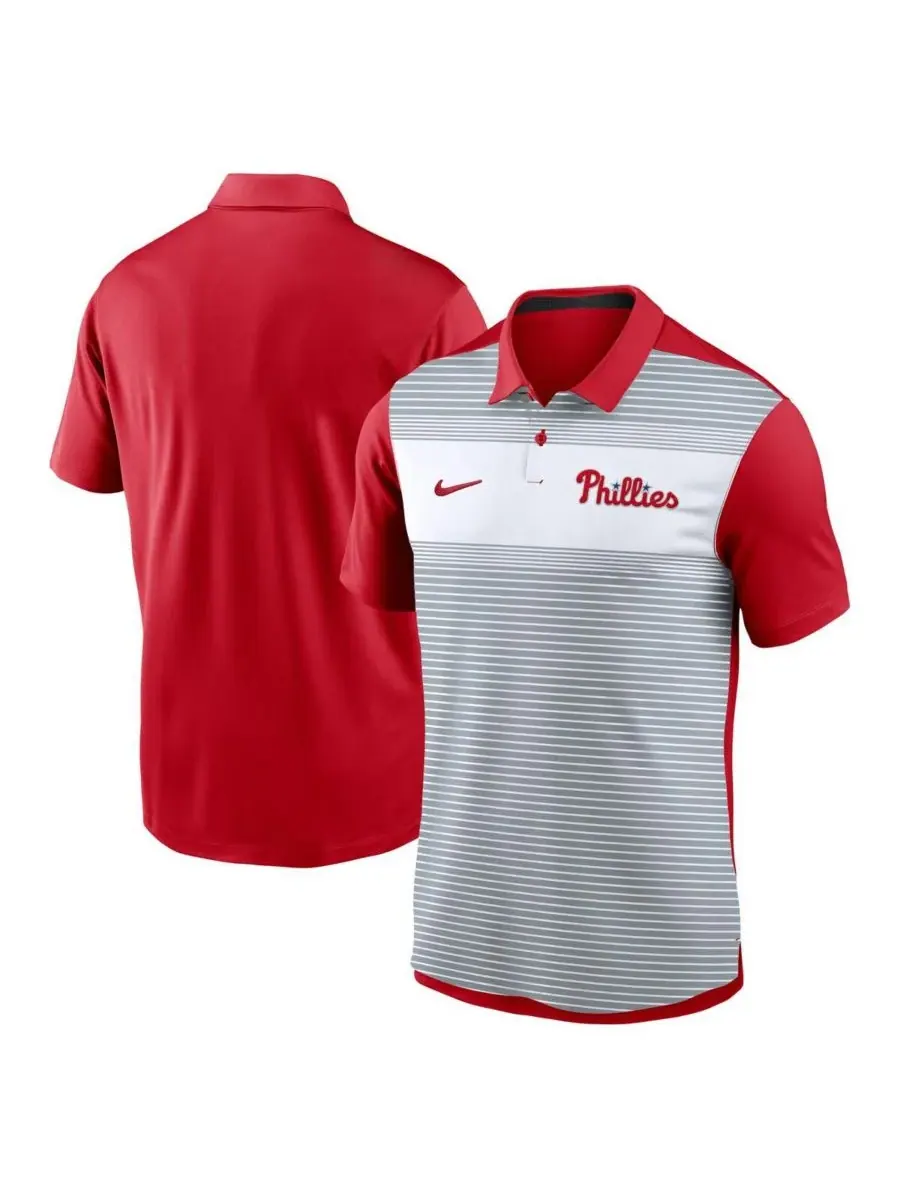 Nike Мужская белая/красная поло-рубашка Philadelphia Phillies Vapor Striped Performance