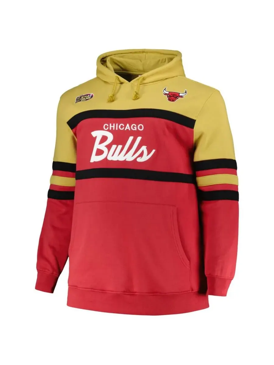 Mitchell & Ness Мужская красная толстовка с капюшоном Chicago Bulls Big Tall Hardwood Classics Head — изображение 2 из 3