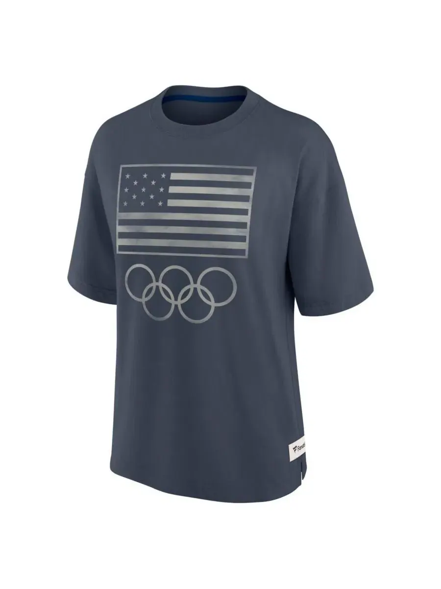 Женская футболка Fanatics Navy Team USA Raw Edge Elements — изображение 2 из 4, темно-синий
