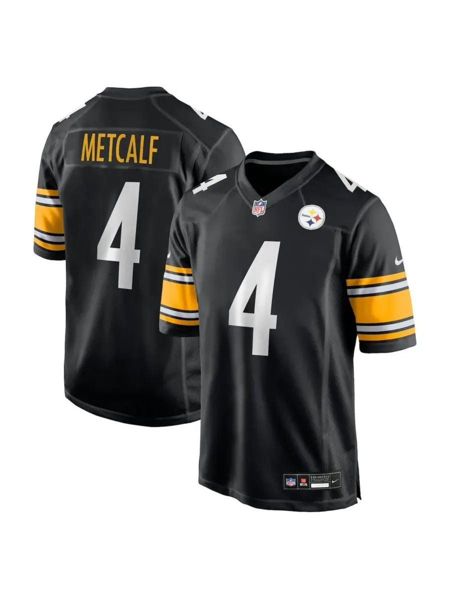 Nike Мужская черная игровая футболка DK Metcalf команды Pittsburgh Steelers — изображение 1 из 3, черный