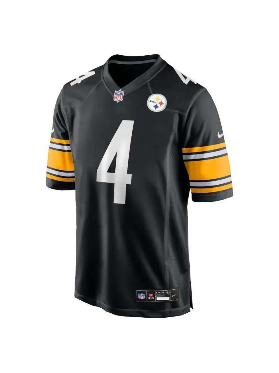 Nike Мужская черная игровая футболка DK Metcalf команды Pittsburgh Steelers — изображение 2 из 3, черный